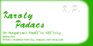 karoly padacs business card